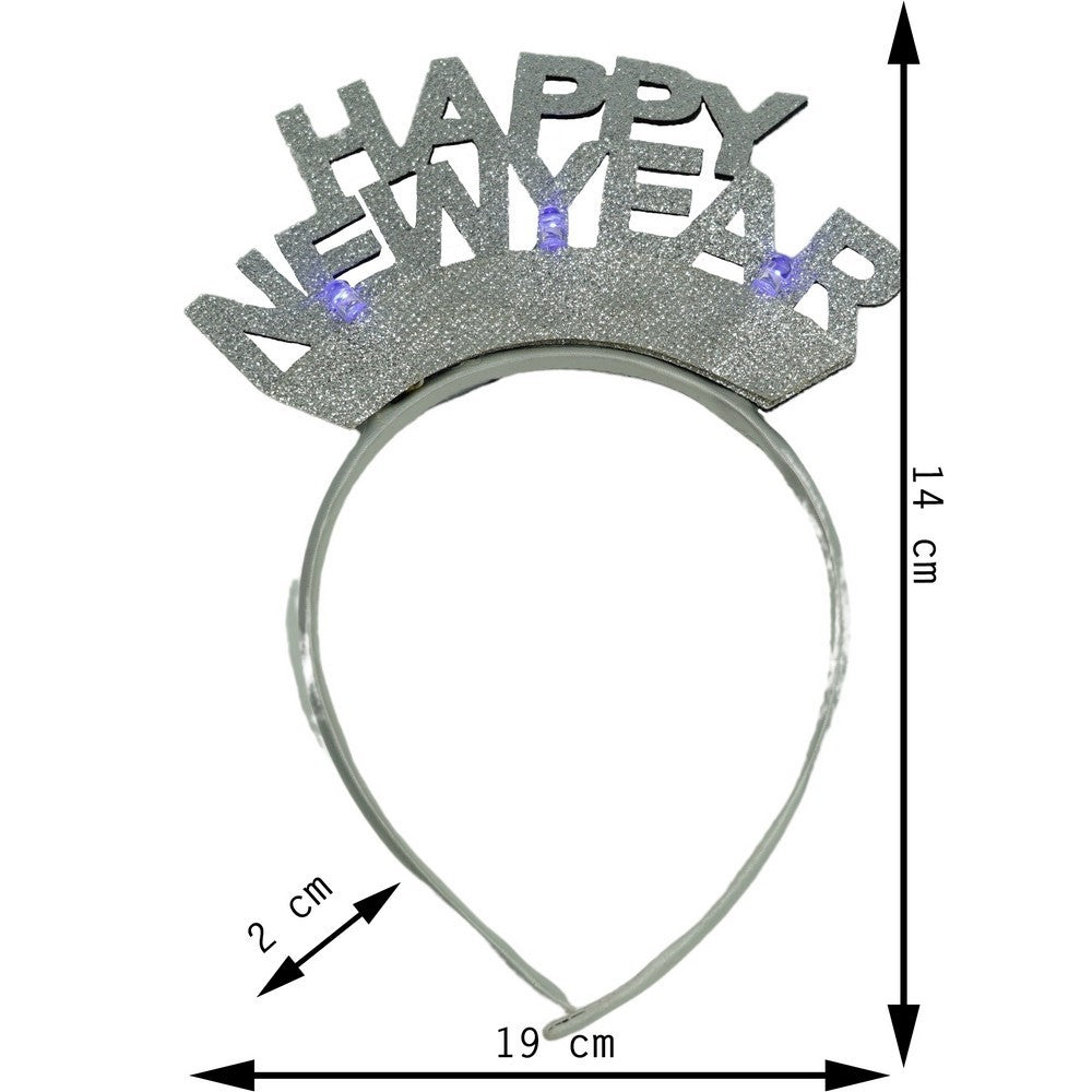 Bentita/Cerc Happy Newyear, Culoare Metalic, Marime Standard
