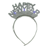 Bentita/cerc Happy Newyear, culoare gri metalic, marime standard, Vivimall - vivimall.ro