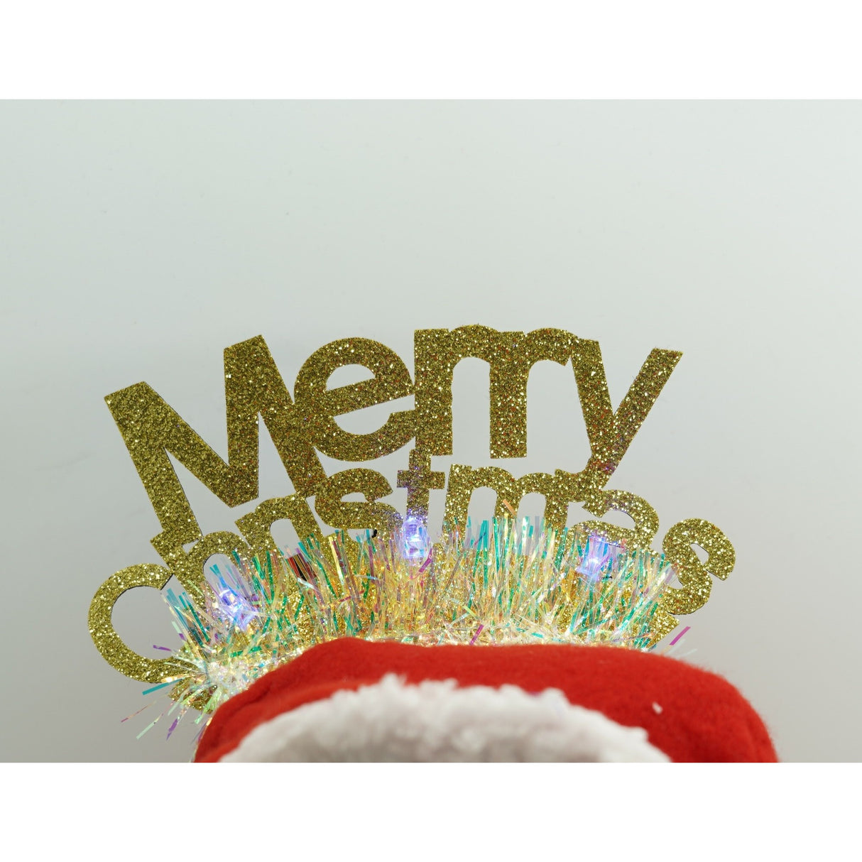 Bentita/cerc Mery Cristmas, culoare auriu cu beteala, marime standard, Vivimall - vivimall.ro