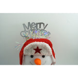 Bentita/cerc Mery Cristmas, culoare gri metalic cu beteala, marime standard, Vivimall - vivimall.ro
