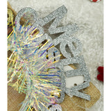 Bentita/Cerc Mery Cristmas, Culoare Metalic Cu Beteala, Marime Standard