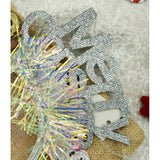 Bentita/Cerc Mery Cristmas, Culoare Metalic Cu Beteala, Marime Standard