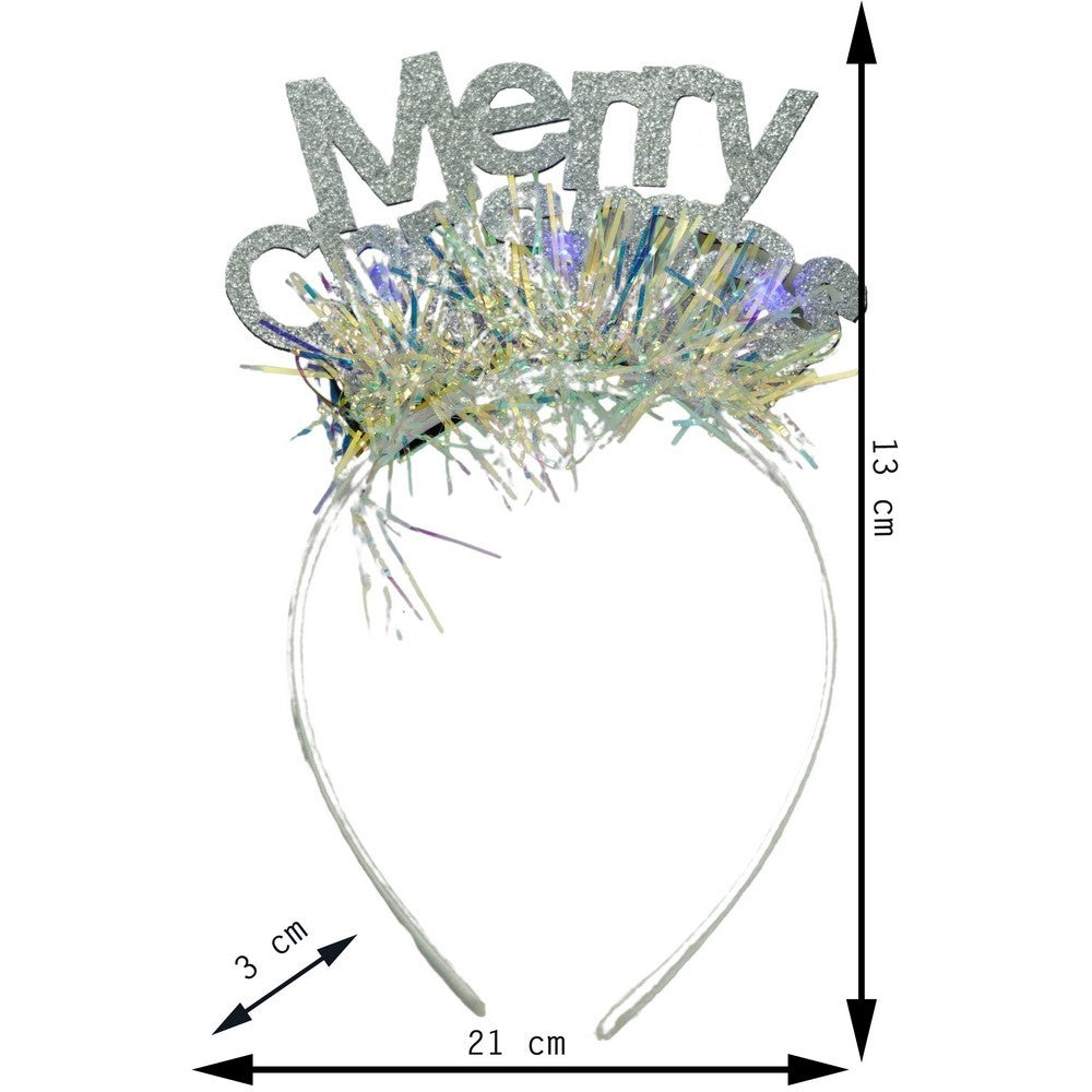 Bentita/Cerc Mery Cristmas, Culoare Metalic Cu Beteala, Marime Standard