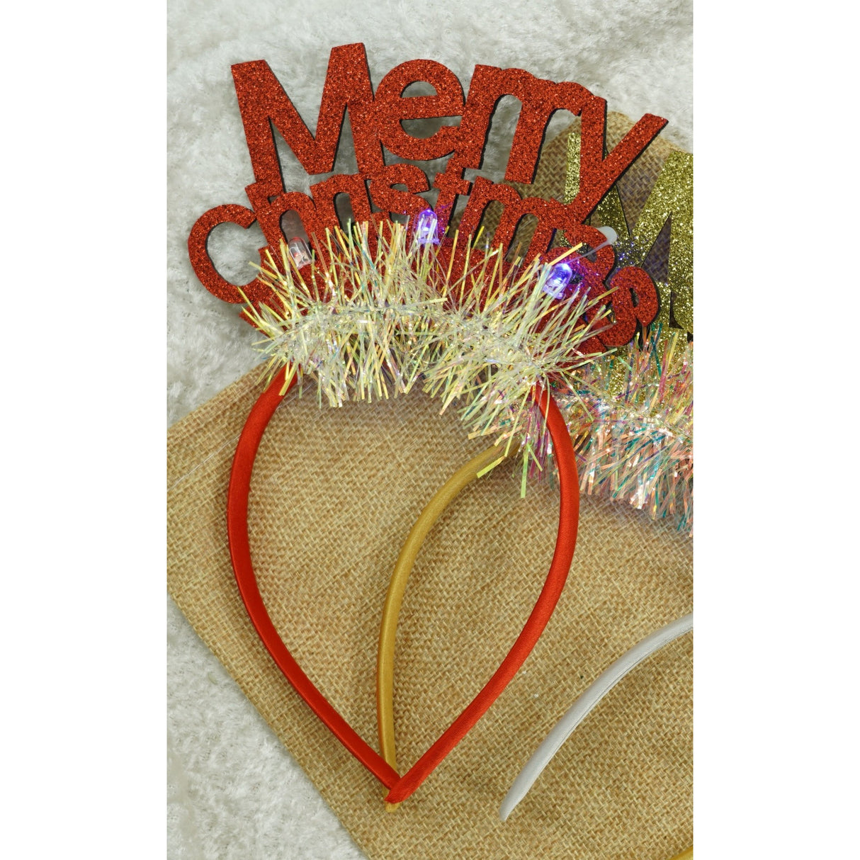 Bentita/Cerc Mery Cristmas, Culoare Cu Sclipici, Marime Standard