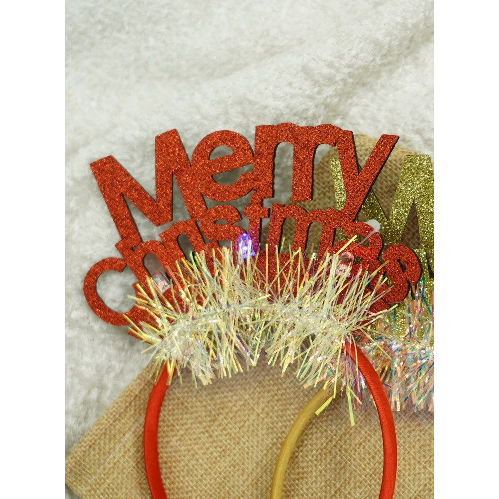 Bentita/Cerc Mery Cristmas, Culoare Cu Sclipici, Marime Standard