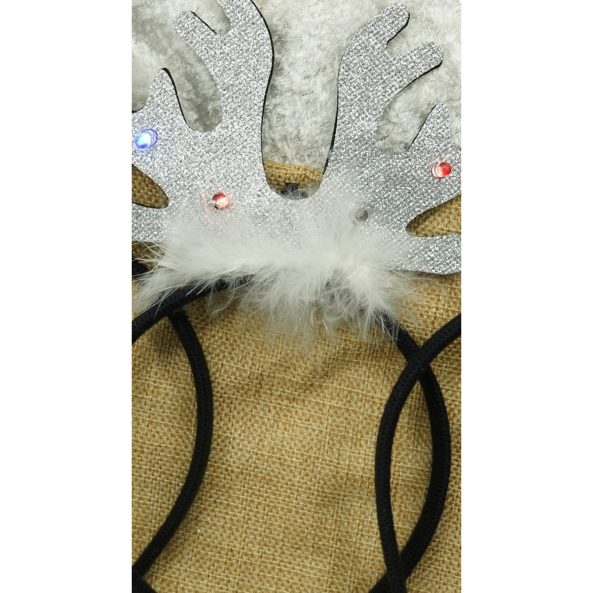 Bentita/cerc ren de Craciun, culoare negru cu gri metalic, marime standard, Vivimall - vivimall.ro