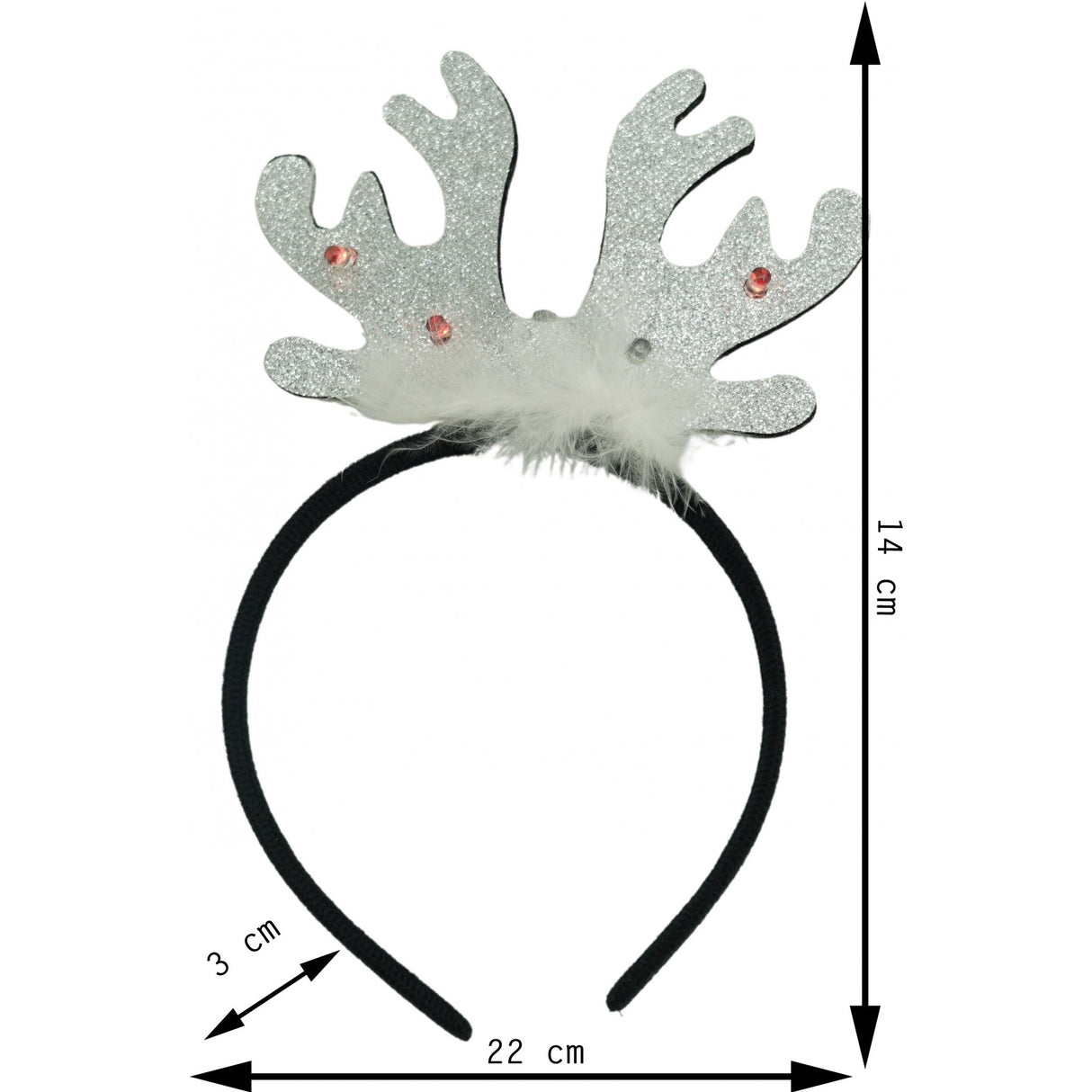 Bentita/cerc ren de Craciun, culoare negru cu gri metalic, marime standard, Vivimall - vivimall.ro