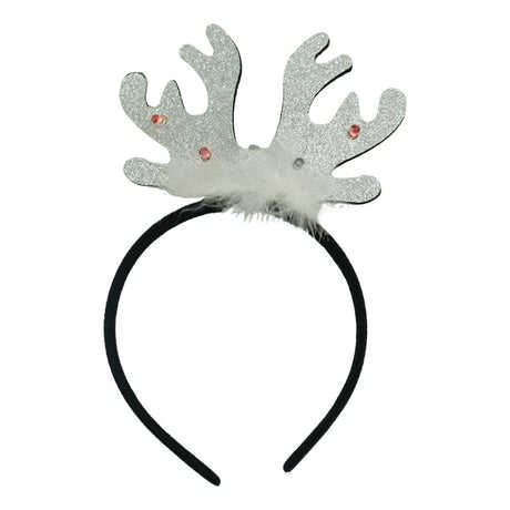 Bentita/cerc ren de Craciun, culoare negru cu gri metalic, marime standard, Vivimall - vivimall.ro