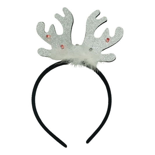 Bentita/cerc ren de Craciun, culoare negru cu gri metalic, marime standard, Flippy - vivimall.ro