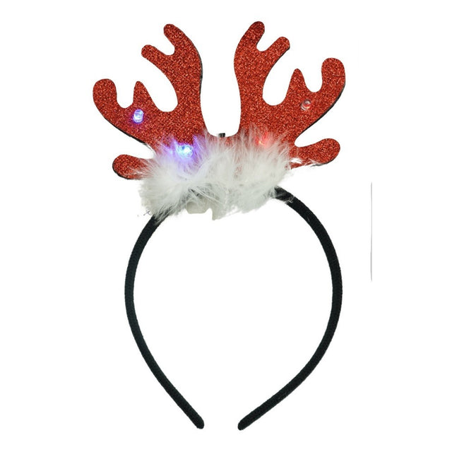 Bentita/cerc ren de Craciun, culoare negru cu rosu, marime standard, Vivimall - vivimall.ro