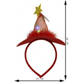 Bentita/cerc tip palarie de Craciun, culoare rosie cu led, marime standard, Flippy - vivimall.ro