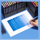 Set 24 Markere, Flippy, pe Baza de Ulei, Dublu Capat, Subtire 1mm si Gros 6 mm, Geanta Depozitare, 15 cm, Multicolor - vivimall.ro