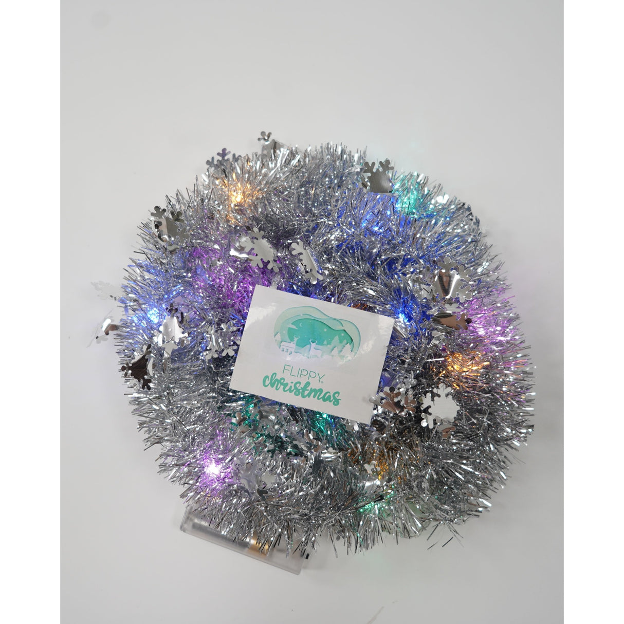 Beteala Craciun Cu Led, Argintie, Pvc, Sir, Artificiala