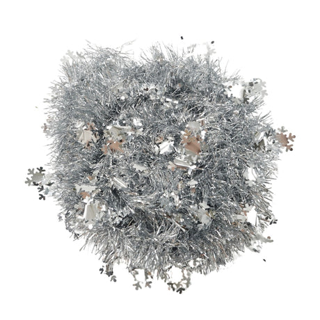 Beteala Craciun Cu Led, Argintie, Pvc, Sir, Artificiala