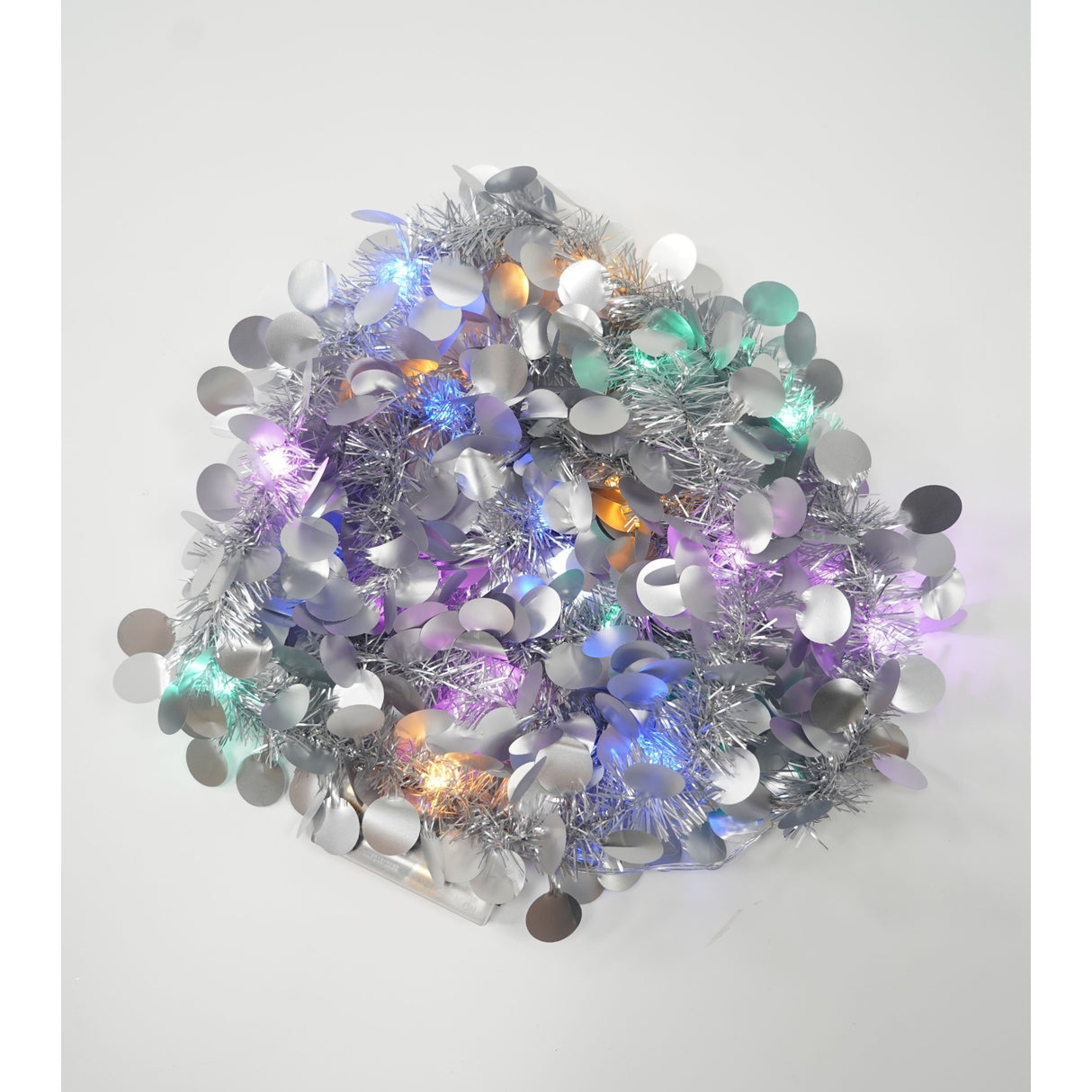 Beteala Craciun Cu Led, Argintie, Pvc, Sir, Artificiala