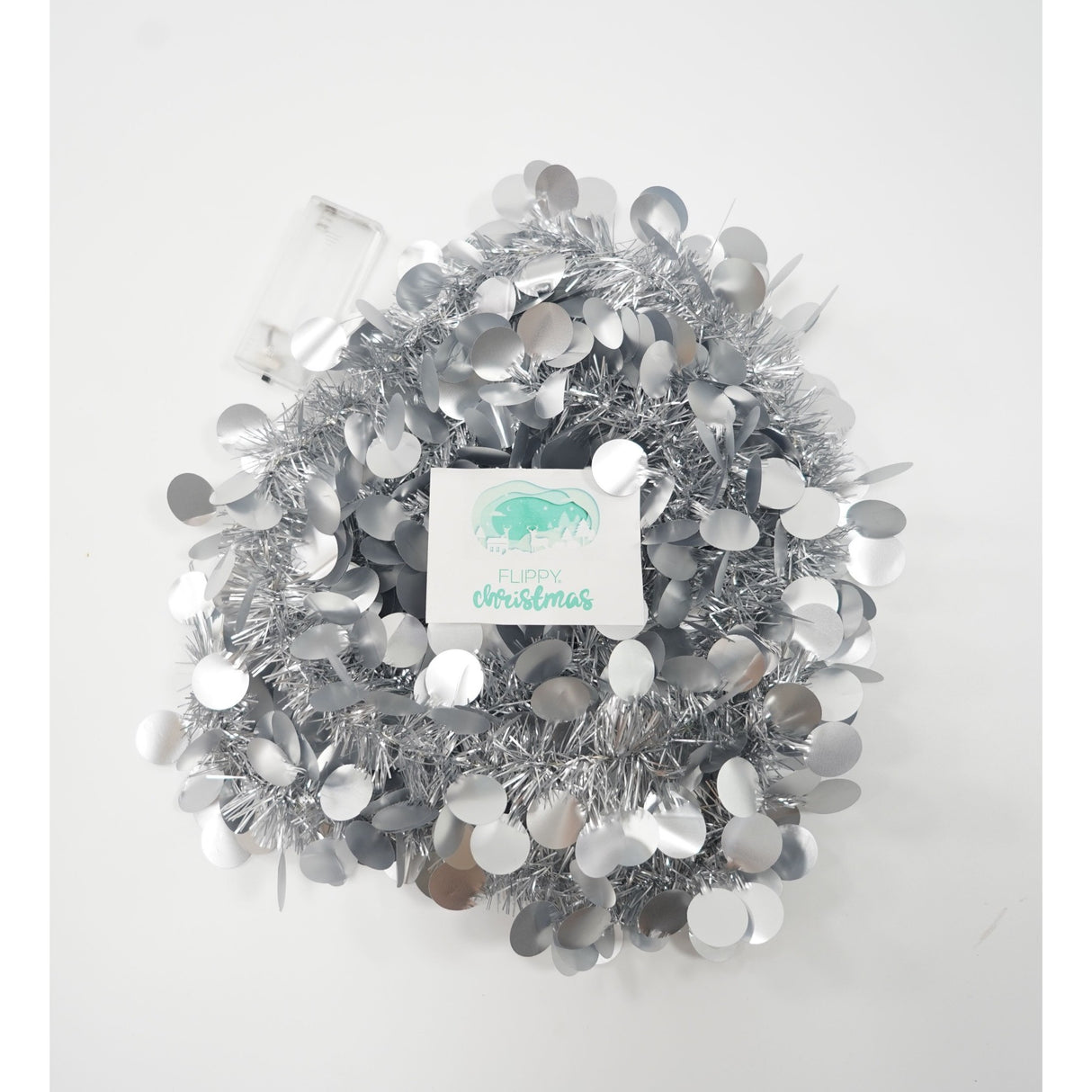 Beteala Craciun Cu Led, Argintie, Pvc, Sir, Artificiala