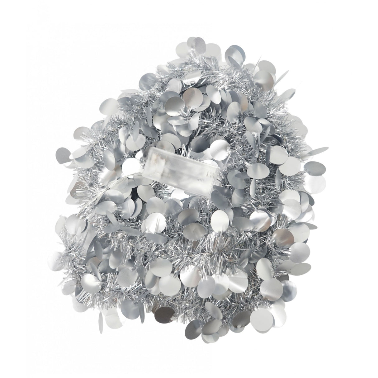 Beteala Craciun Cu Led, Argintie, Pvc, Sir, Artificiala