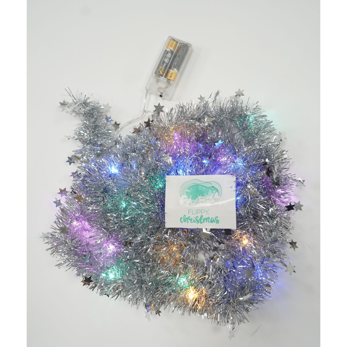 Beteala Craciun Cu Led, Argintie, Pvc, Sir, Artificiala