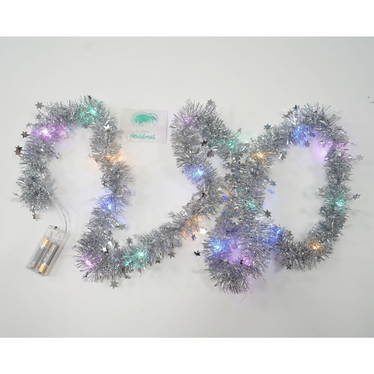 Beteala Craciun Cu Led, Argintie, Pvc, Sir, Artificiala