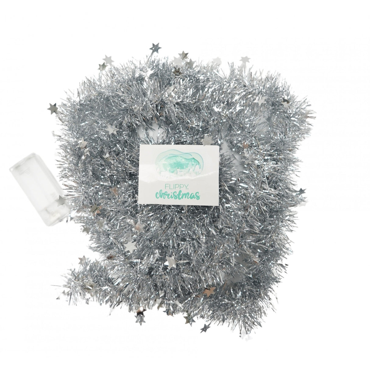 Beteala Craciun Cu Led, Argintie, Pvc, Sir, Artificiala
