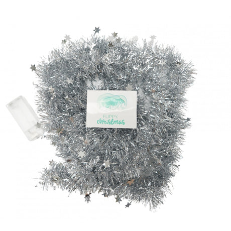 Beteala Craciun Cu Led, Argintie, Pvc, Sir, Artificiala