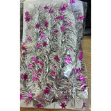 Beteala de Craciun cu LED, Flippy, 2 m, 5 cm Grosime, din PVC, Model cu Stelute, Artificiala, Mov/Argintiu