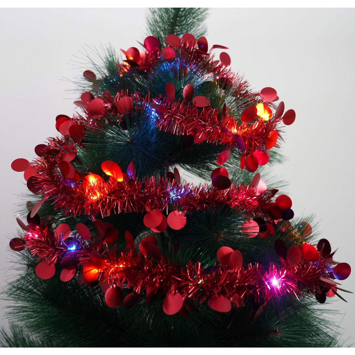 Beteala Craciun Cu Led, Rosie, Pvc, Sir, Artificiala