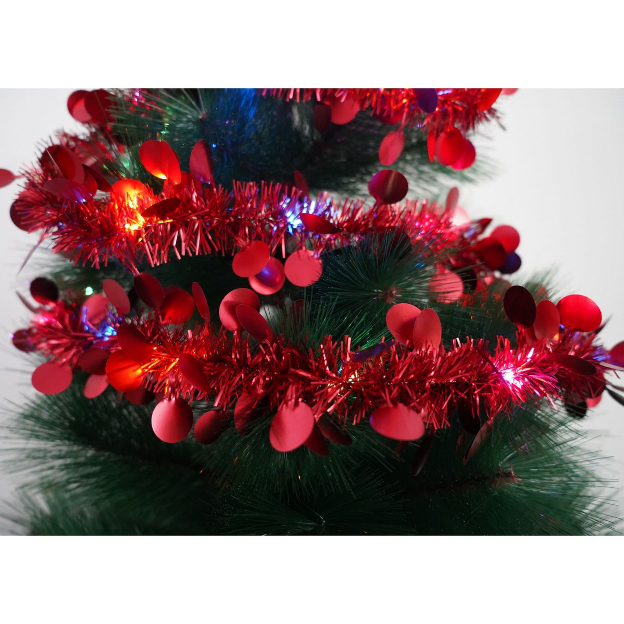 Beteala Craciun Cu Led, Rosie, Pvc, Sir, Artificiala