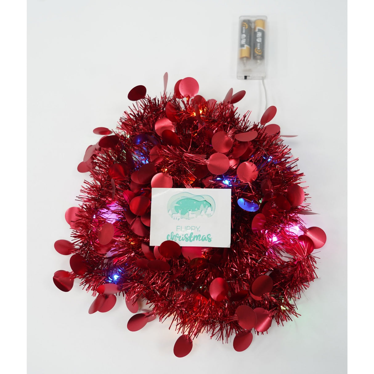 Beteala Craciun Cu Led, Rosie, Pvc, Sir, Artificiala