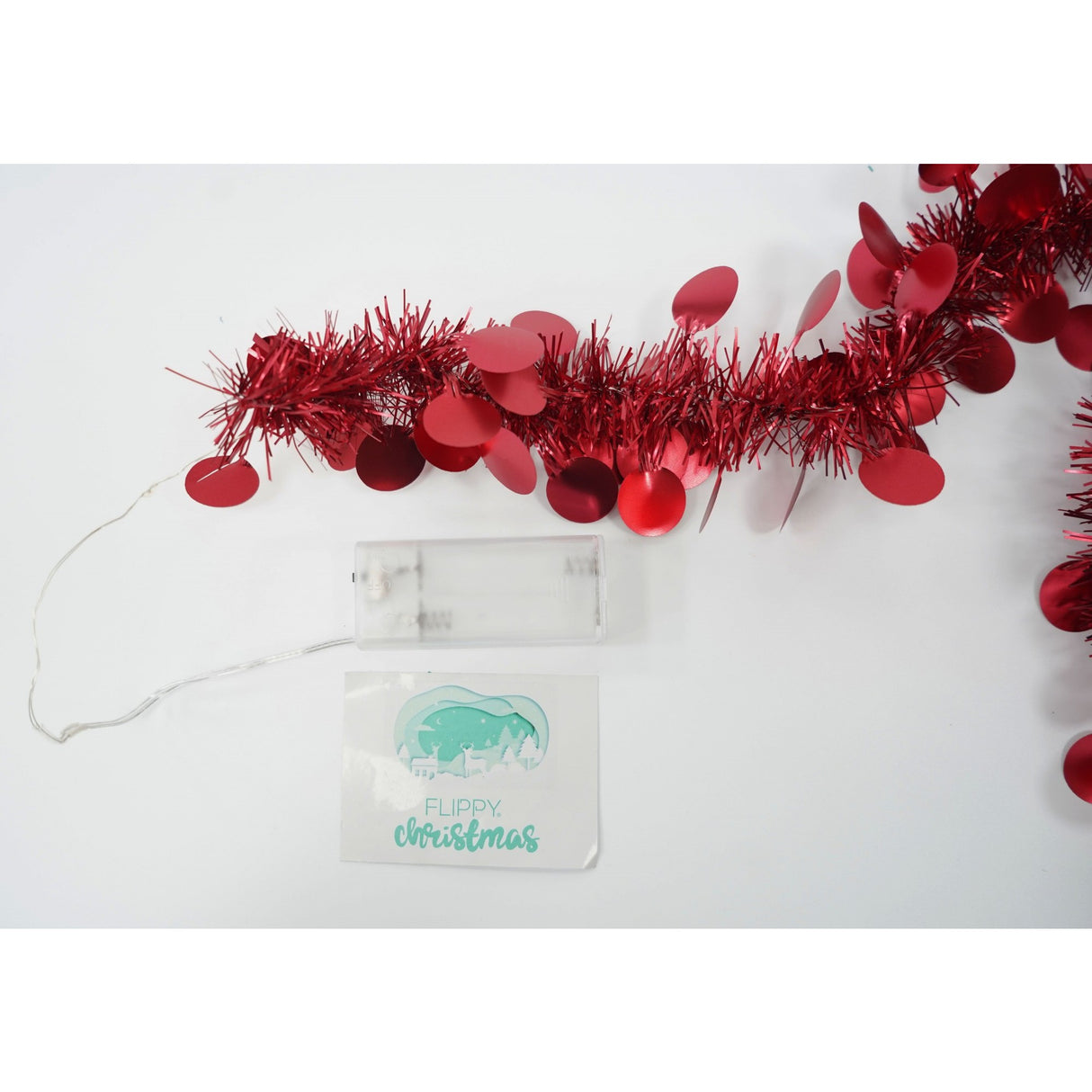 Beteala Craciun Cu Led, Rosie, Pvc, Sir, Artificiala