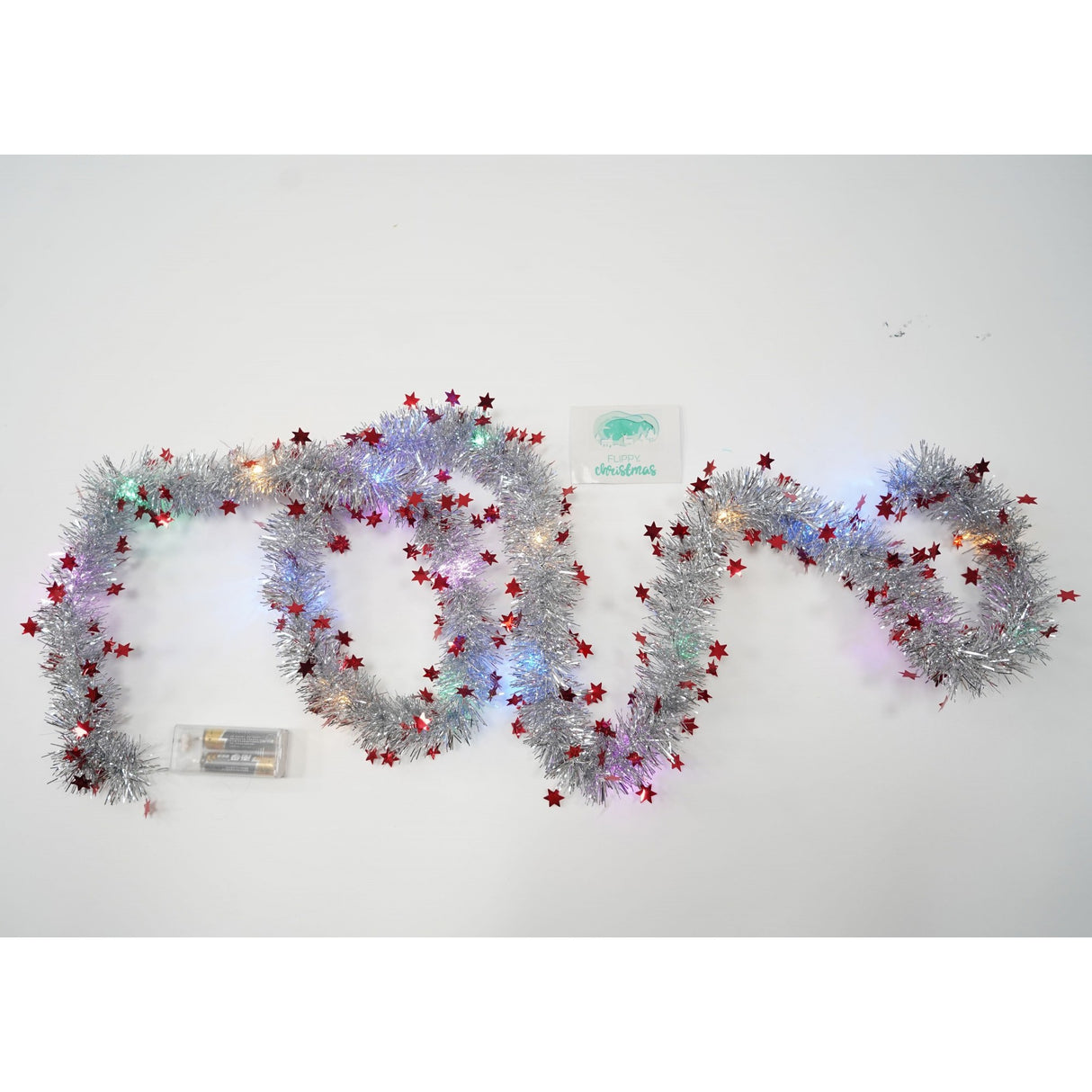 Beteala Craciun Cu Led, Rosie, Pvc, Sir, Artificiala