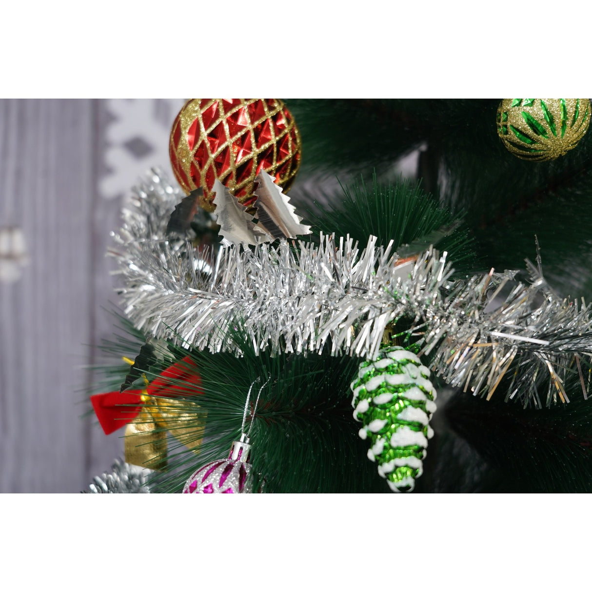 Beteala Craciun, Flippy, argintiu, marimea: 2 m x 9 cm x 5 cm material:folie PVC, interior/exterior - vivimall.ro