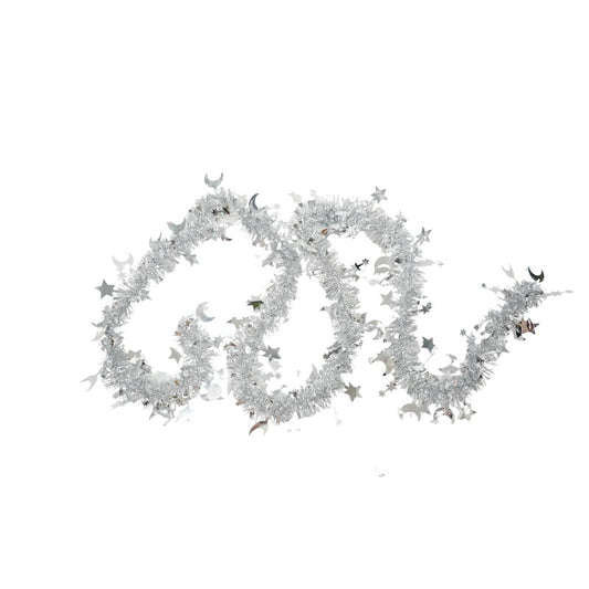 Beteala Craciun, Vivimall, argintiu, marimea: 2 m x 9 cm x 5 cm material:folie PVC, interior/exterior - vivimall.ro