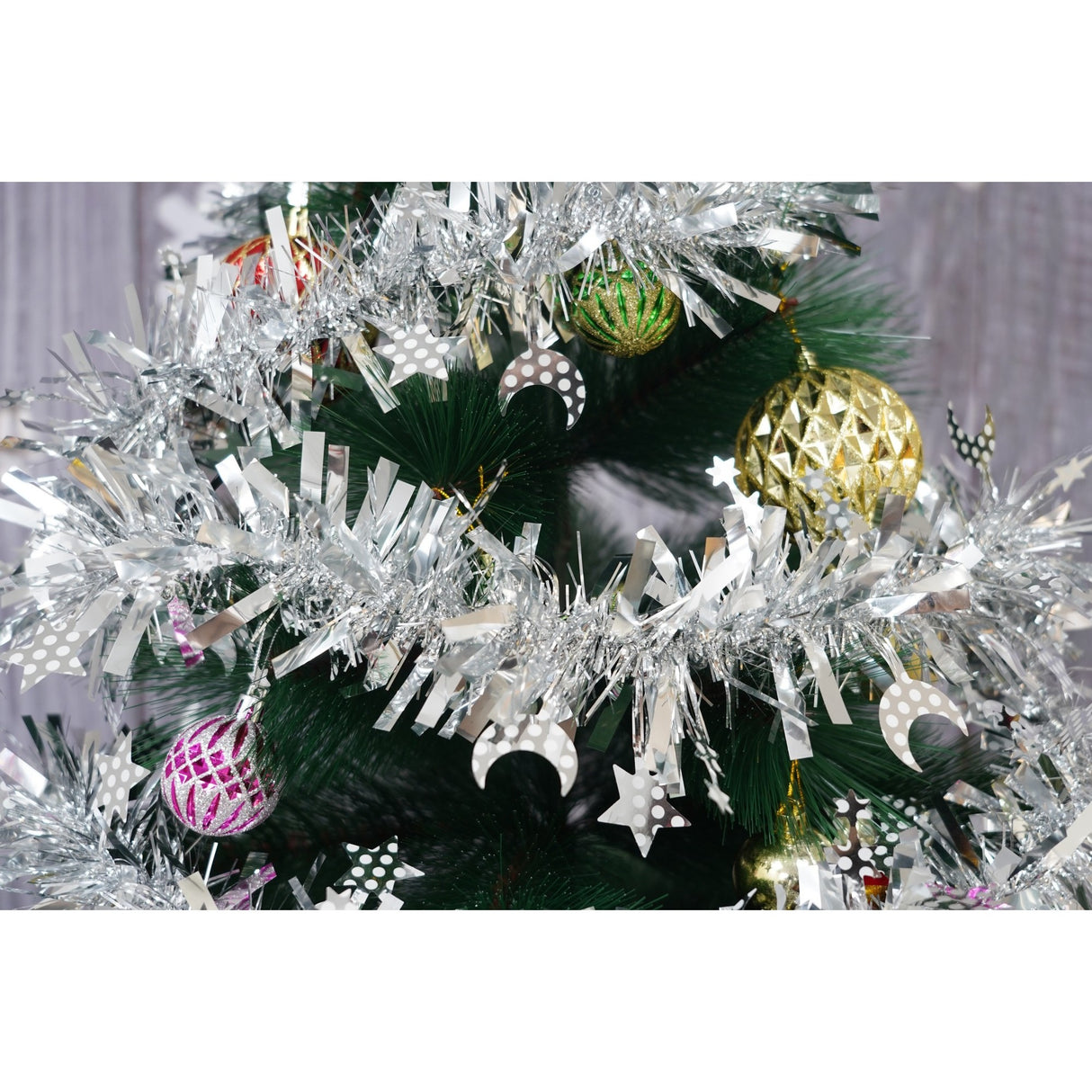 Beteala Craciun, Flippy, argintiu, marimea: 2 m x 9 cm x 9 cm material:folie PVC, interior/exterior - vivimall.ro