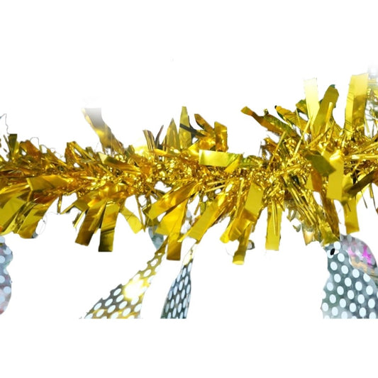 Beteala Craciun, Vivimall, auriu, marimea:  2 m x 11 cm x 9 cm material:folie PVC, interior/exterior - vivimall.ro