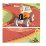 Bicicleta fara pedale pentru copii Vivimall, cu lumini si muzica, 4 roti, varsta 1-3 ani, material PP, 63 x24 x41 cm, portocaliu - vivimall.ro