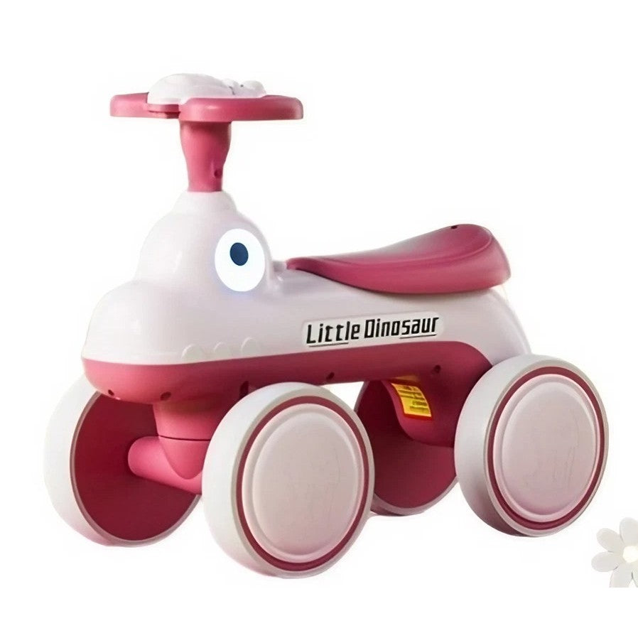 Bicicletă Pentru Copii, Fără Pedale, Cu Patru Roți, Din Plastic Rezistent, Fără BPA, Cu Muzică Și Lumini, Model Dinozaur, 50x27x40 cm - vivimall.ro