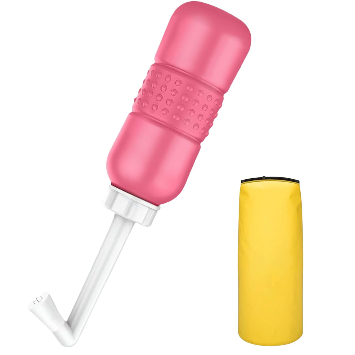 Bideu Portabil Pentru Igiena Intima, Pentru Postpartum/ Postoperator, 450 Ml, Cu Capac Si Husa Galbena, 29.5X7 Cm, Culoare Recipient - vivimall.ro