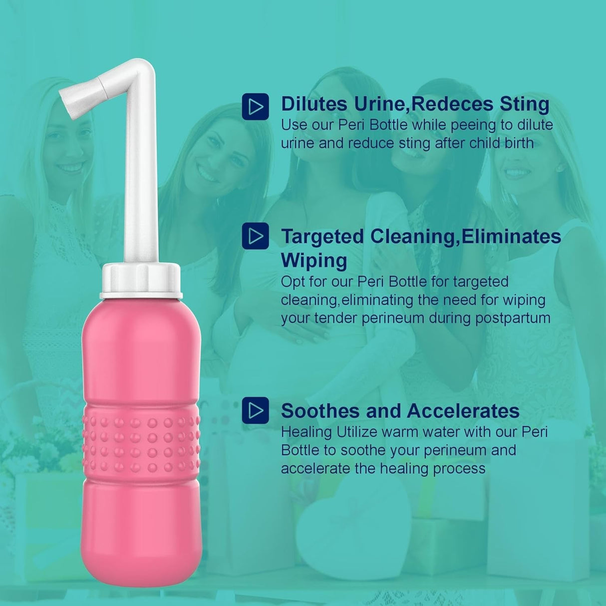 Bideu Portabil Pentru Igiena Intima, Pentru Postpartum/ Postoperator, 450 Ml, Cu Capac Si Husa Galbena, 29.5X7 Cm, Culoare Recipient - vivimall.ro