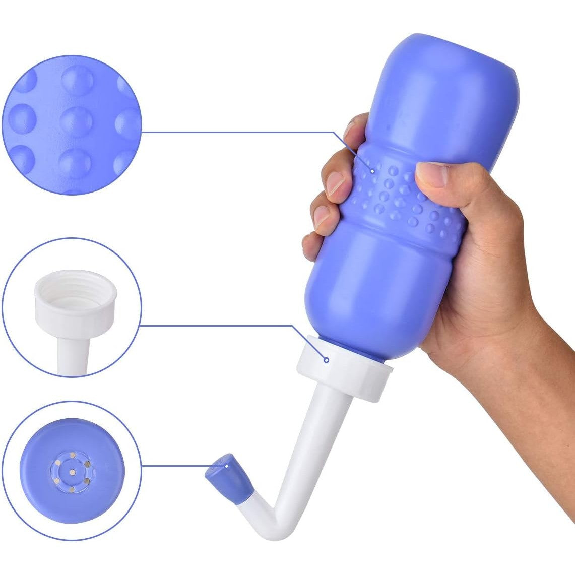 Bideu Portabil Pentru Igiena Intima, Pentru Postpartum/ Postoperator, 450 Ml, Cu Capac Si Husa Galbena, 29.5X7 Cm, Culoare Recipient - vivimall.ro