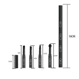 Set Pensule de Machiaj 4in1, Flippy, pentru Fard, Sprancene si Buze, 16 cm, din Plastic, Negru - vivimall.ro