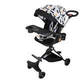 Carucior Sport Flippy 3in1, 6-36 Luni, Reversibil, Pliabil, Tavita pentru Masa, Pozitie de Somn, Centura de Siguranta, Roti 360, Suport Pahar, Copertina pentru Soare, 32x63x95cm, Negru Model Pisicute - vivimall.ro