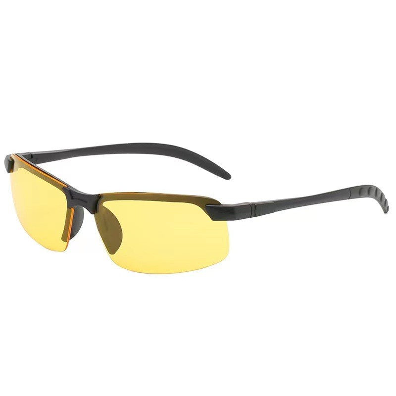 Ochelari pentru Viziune pe Timp de Noapte, Vivimall, Polarizati, pentru Condus, Ciclism, cu Lentila Galbena, pentru Protectie, Rama Neagra, Pc, 14 x 3.7 cm, 15.2 g - vivimall.ro