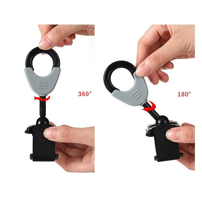 Set 2 Carlige pentru Carucior, Flippy, din Plastic si Velcro, Sarcina Maxima 2 kg, Negru