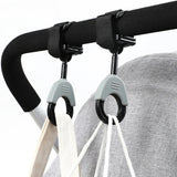 Set 2 Carlige pentru Carucior, Flippy, din Plastic si Velcro, Sarcina Maxima 2 kg, Negru