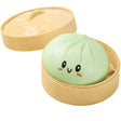 Jucărie antistres Flippy Squishy Gigant model Gălușcă verde 8,5 cm, vedere frontală cu coșuleț steamer
