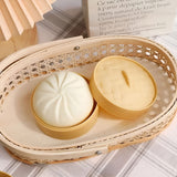 Jucarie Interactiva Dumpling Squishy, Flippy, Model Cifla Aburita, Jucarie Antistres pentru Copii si Maturi, Efect Calmant cu Revenire Lenta, 10 x 10 cm, Bej