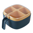 Recipient Pentru Condimente 4 Casute, Potrivit Pentru Sare, Cimbru, Piper, Condimente, 4 Lingurite Din Plastic, Capac Din Plastic, Maner, 14X14X8 Cm - vivimall.ro