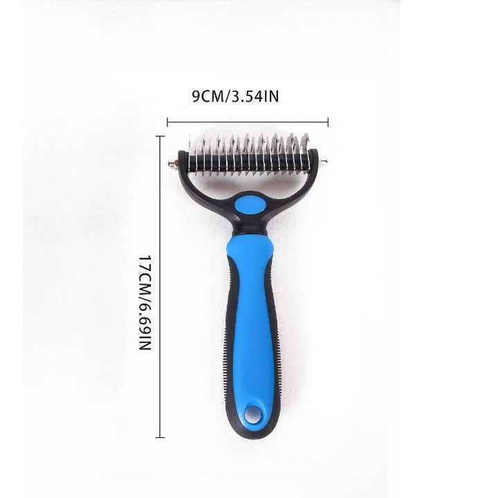 Pieptene pentru Părul de Animale, Vivimall, Dispozitiv de Îngrijire cu Două Fețe, Îndepărtarea părului, Albastru - vivimall.ro