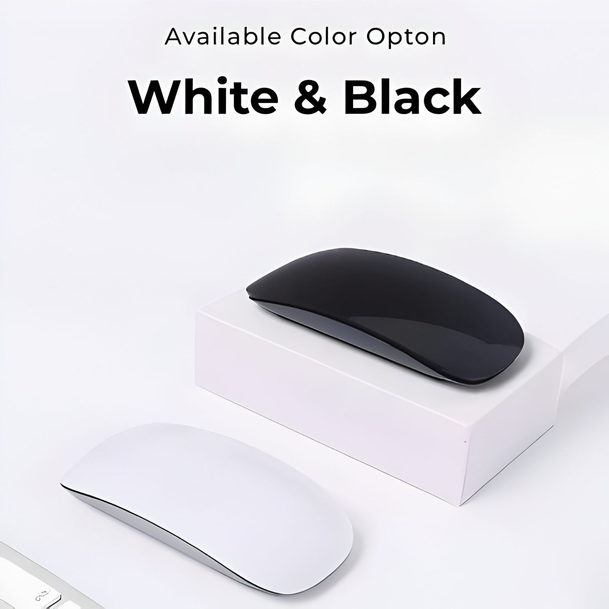 Mouse wireless FLIPPY M103 alb, vedere de sus, design compact pentru călătorii